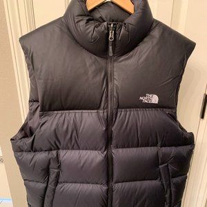 Black North Face down vest